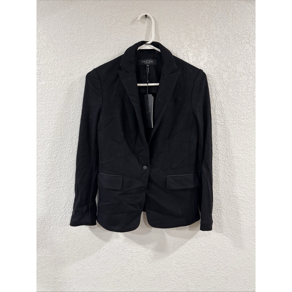 Rag Bone New York Luxury Black Woman's Blazer Made In USA Size 0